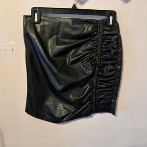 Zara Black Faux Leather Mini Skirt